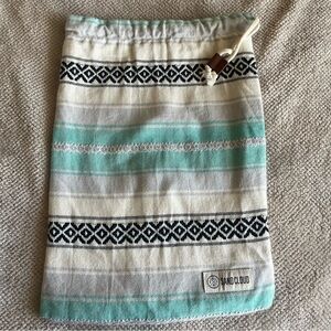 Sand Cloud Turkish Towel Pouch in Baja Mint Pattern